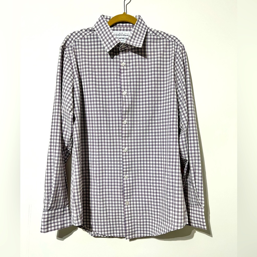 Mizzen+Main LARGE Mens Leeward Trim Fit Button down Dress/Casual Shirt